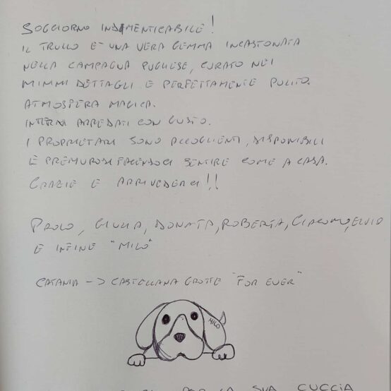 Paolo, Giulia, Donata, Roberta, Giacomo, Elvio e infine Milo